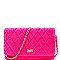 TURN LOCK QUILTED FAUX FUR CROSS BODY
