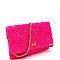 TURN LOCK QUILTED FAUX FUR CROSS BODY