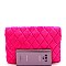 TURN LOCK QUILTED FAUX FUR CROSS BODY