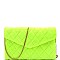 FAUX FUR ENVELOPE QUILTED CLUTCH