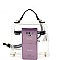 MEDIUM TRANSPARENT TURN-LOCK SATCHEL