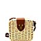 Woven Bamboo Push-Lock Boxy Crossbody Shoulder Bag MH-PPC5926