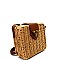 Woven Bamboo Push-Lock Boxy Crossbody Shoulder Bag MH-PPC5926