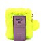 FAUX FUR POM POM ACCENT CELLPHONE HOLDER CROSS BODY