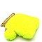 FAUX FUR POM POM ACCENT CELLPHONE HOLDER CROSS BODY