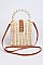 Straw Leather Strap Body Tote Bag