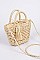 Straw Basket MonotoneCrossbody Bag