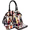 Magazine Print Patent Dome Satchel Wallet SET MH-PQ0051W