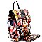 Magazine Print Patent Fashion Backpack Wallet SET MH-PQ0091W