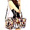 Magazine Print Patent 3 in 1 Handle Satchel Tote Set