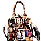 Obama Magazine Print Jewel-Top Satchel Wallet SET MH-PQ0251W