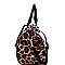 MAGAZINE PRINT LEOPARD SIDE BOSTON SATCHEL SET