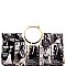 obama Metal Handle Magazine Print Patent Clutch MH-PQS035