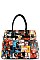 Padlock Accent Magazine Picture Tote-Satchel