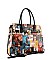 Padlock Accent Magazine Picture Tote-Satchel