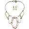 PS0101-LP Hammered Texture Metal Casting Round Necklace SET