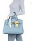 3-IN-1 Exeptional Large Size Scarfed Satchel Set With Teddy Bear