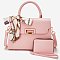 Scarf Twist Lock Flap Satchel 2-in-1 Set