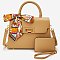 Scarf Twist Lock Flap Satchel 2-in-1 Set