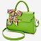 Scarf Twist Lock Flap Satchel 2-in-1 Set