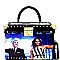 Obama's Magazine Print 3 in 1 Luxury Box Satchel SET