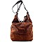 Best Paisley Print Leather Fringed Large Sling Hobo Bag