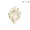 Stone Encrusted Leaf and Crecent Cluster Brooch Pin SLPY580