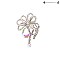Fashionable Teardrop Gem with Stone Encrusted Ribbon Brooch Pin SLPY5850