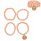 4 Stretch Matte Bracelet with Charm