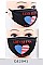 PACK OF 12 	GOD BLESS AMERICA HEART FLAG PRINT MASK