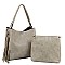 2IN1 STYLISH PLAIN TASSEL PIECE HOBO BAG WITH MINI BAG SET