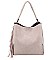 2IN1 STYLISH PLAIN TASSEL PIECE HOBO BAG WITH MINI BAG SET