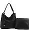 2 IN 1FAUX LEATHER CLASSIC HOBO BAG SET