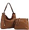 2 IN 1FAUX LEATHER CLASSIC HOBO BAG SET