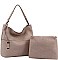 2 IN 1FAUX LEATHER CLASSIC HOBO BAG SET