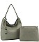 2 IN 1FAUX LEATHER CLASSIC HOBO BAG SET