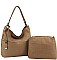 2 IN 1FAUX LEATHER CLASSIC HOBO BAG SET