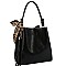 3-Compartment 2-Way  Leopard Scarf Tassel Accent Hobo