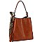 3-Compartment 2-Way  Leopard Scarf Tassel Accent Hobo