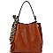 3-Compartment 2-Way  Leopard Scarf Tassel Accent Hobo