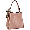 3-Compartment 2-Way  Leopard Scarf Tassel Accent Hobo