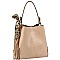 3-Compartment 2-Way  Leopard Scarf Tassel Accent Hobo