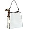 3-Compartment 2-Way  Leopard Scarf Tassel Accent Hobo
