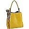 3-Compartment 2-Way  Leopard Scarf Tassel Accent Hobo