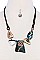 DESIGNER CHIC PATTERN STATEMENT NECKLACE AND EARRING SET JYQNE14548