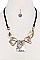 DESIGNER CHIC PATTERN STATEMENT NECKLACE AND EARRING SET JYQNE14548