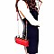 Chevron Quilted Metal Handle Accent Wallet Cross Body MH-QQV128