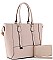 2 IN 1 DOUBLE STRAP METAL DESIGN TOTE BAG WALLET SET