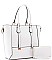 2 IN 1 DOUBLE STRAP METAL DESIGN TOTE BAG WALLET SET