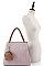 2 IN 1 PLAIN TWO TONE TOTE BAG WITH MINI COIN PURSE
